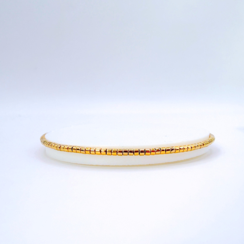 Delica zlatý  (náramek) - Velikost náramku: L 18-19cm