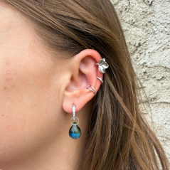 Earcuff Elfka rhodiované stříbro (předprodej)