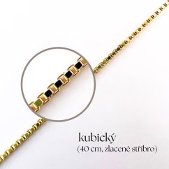 Kubický řetízek 45 cm zlacený (Proměnkový)