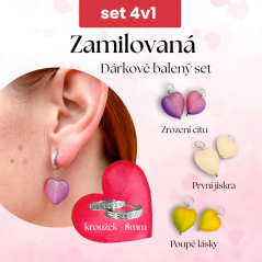 Zamilovaná  - Set náušnic 4v1 (8mm se zirkony)
