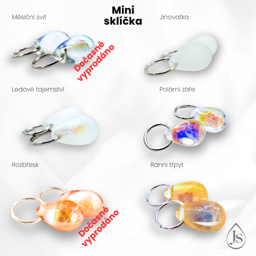 Set náušnic 4v1 podle Tebe se sklíčky ZDARMA! - DESIGN KROUŽKU: 10mm kroužky opálové (rhodiované stříbro)