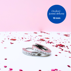 Ocelový kroužek s jemnými zirkony (8 mm)