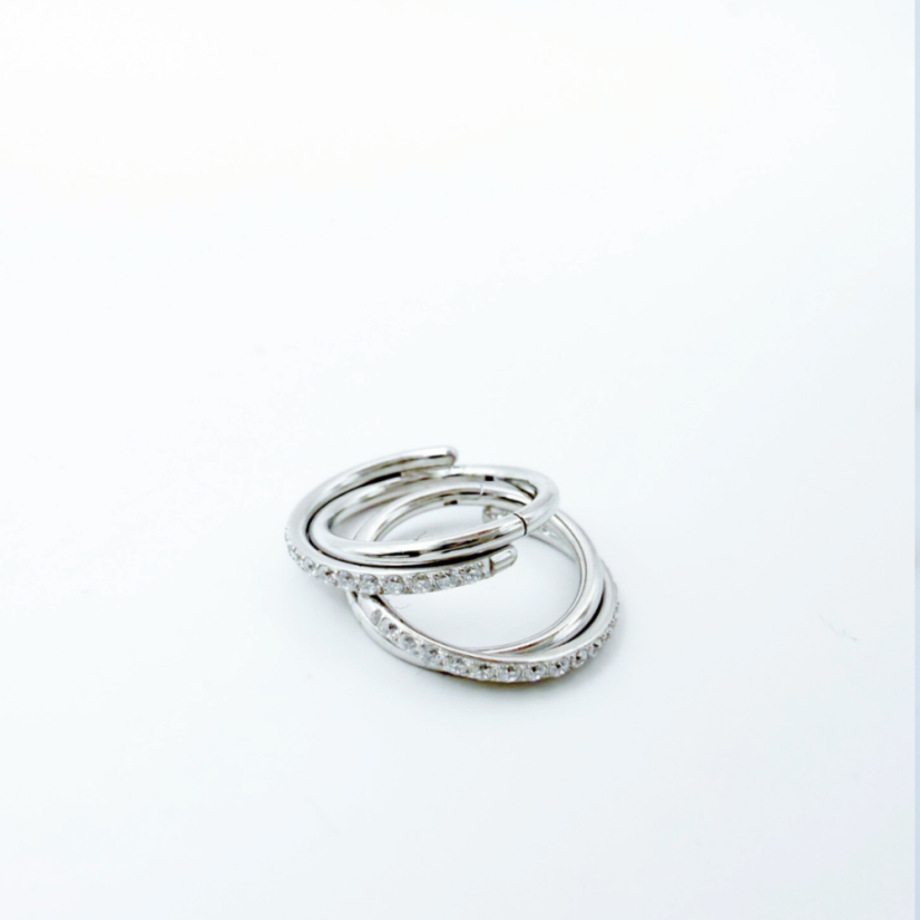 Ocelový kroužek Spojení 10mm se zirkony