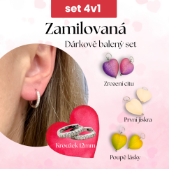 Zamilovaná  - Set náušnic 4v1 (12mm se zirkony)