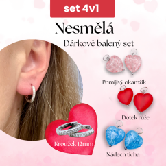 Nesmělá - Set náušnic 4v1 (12mm se zirkony)