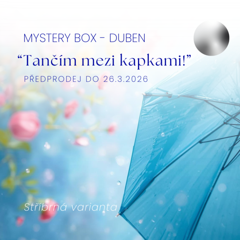 Mystery box duben - "Tančím mezi kapkami" (stříbrná verze)
