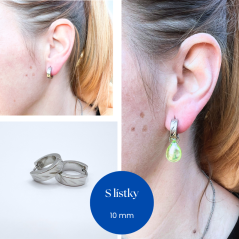 S lístky - kroužky chirurgická ocel 10mm