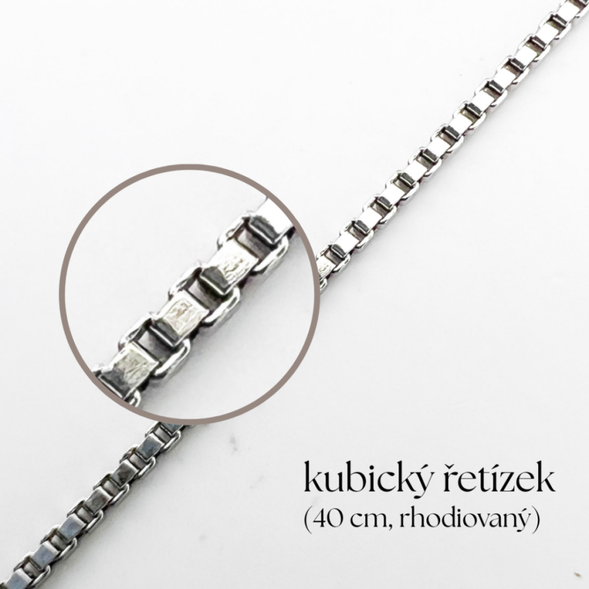 Kubický řetízek 40 cm (Proměnkový)