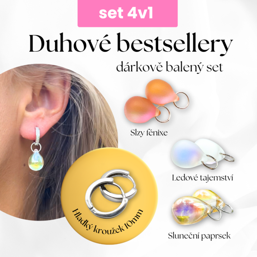 Set náušnic 4v1- Duhové bestsellery!