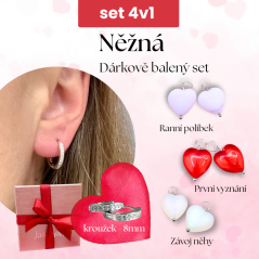 Něžná - Set náušnic 4v1 (8 mm se zirkony)