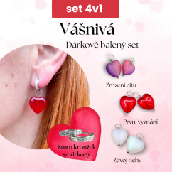 Vášnivá - Set náušnic 4v1 (8mm se zirkony)