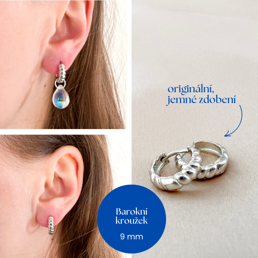 Barokní kroužek (10mm) rhodiované stříbro Barokní kroužek (10mm) rhodiované stříbro