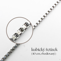 Kubický řetízek 40 cm (Proměnkový)