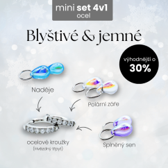 Set náušnic 4v1- Blyštivé & jemné - ocel 316L