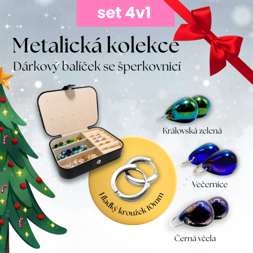 Dárkový balíček "Metalický" - s velkou šperkovnicí