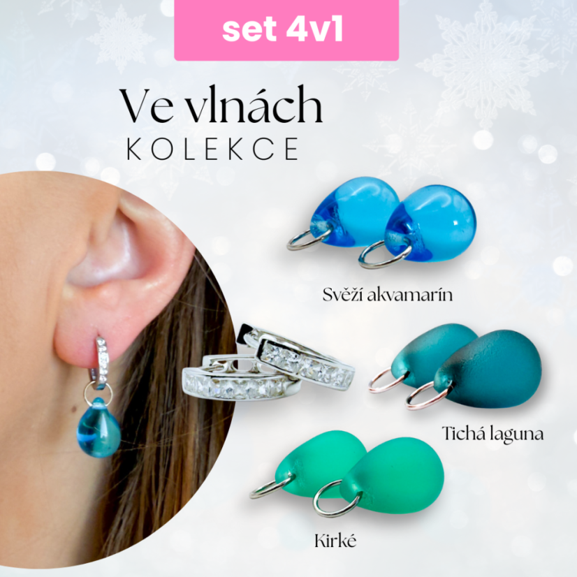 Set náušnic 4v1 - "Ve vlnách"