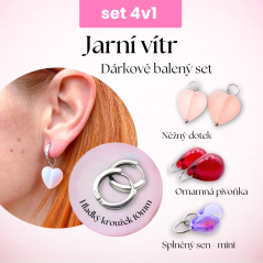 Jarní vítr - Set náušnic 4v1 (10 mm kroužky hladké)