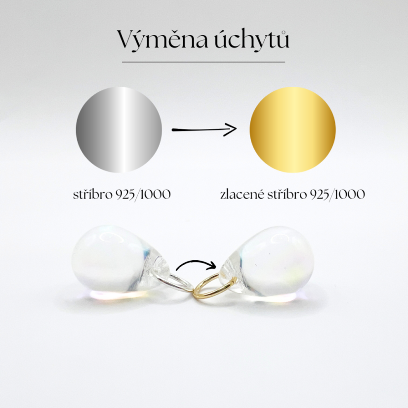 Změna úchytů sklíček za zlacenou ocel