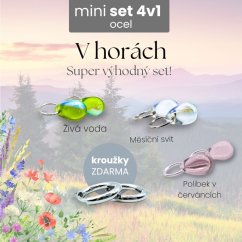 Mini set 4v1 V horách - chirurgická ocel s kroužky zdarma!