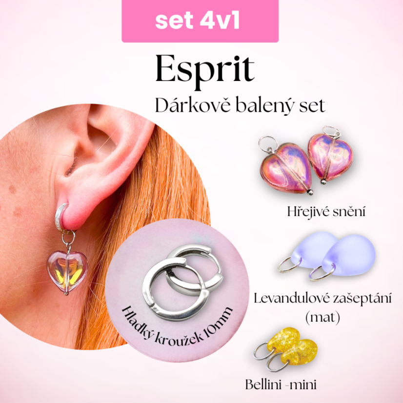 Esprit - Set náušnic 4v1 (10 mm kroužky hladké)