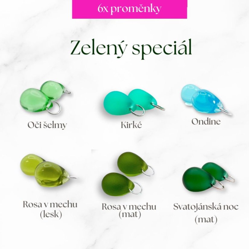 Zelený speciál - paleta sklíček