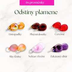 Odstíny plamene - paleta sklíček