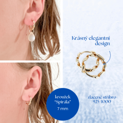 Kroužek "Spirála" 11mm - zlacený
