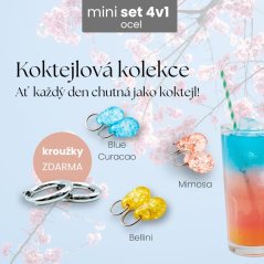 Koktejlová kolekce mini - chirurgická ocel s kroužky zdarma!