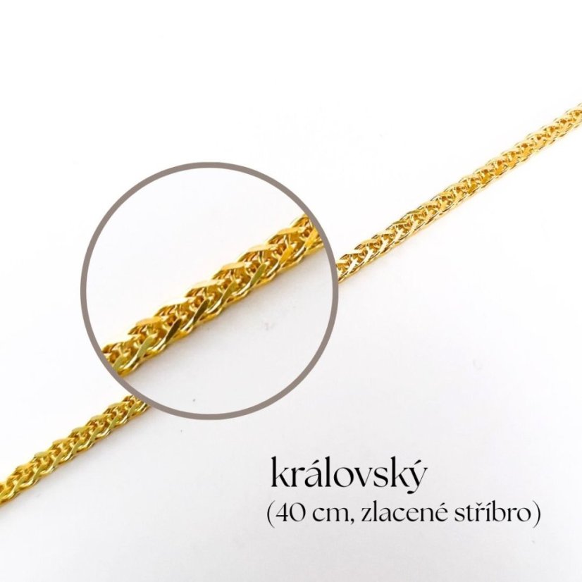 Královský řetízek 40 cm zlacený (Proměnkový)